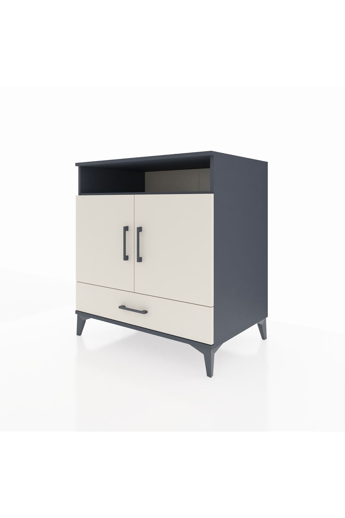 Kronos Şifonyer 3 Raflı Tek Çekmeceli 2 Kapaklı 88x59x96 Antrasit-Aytaşı