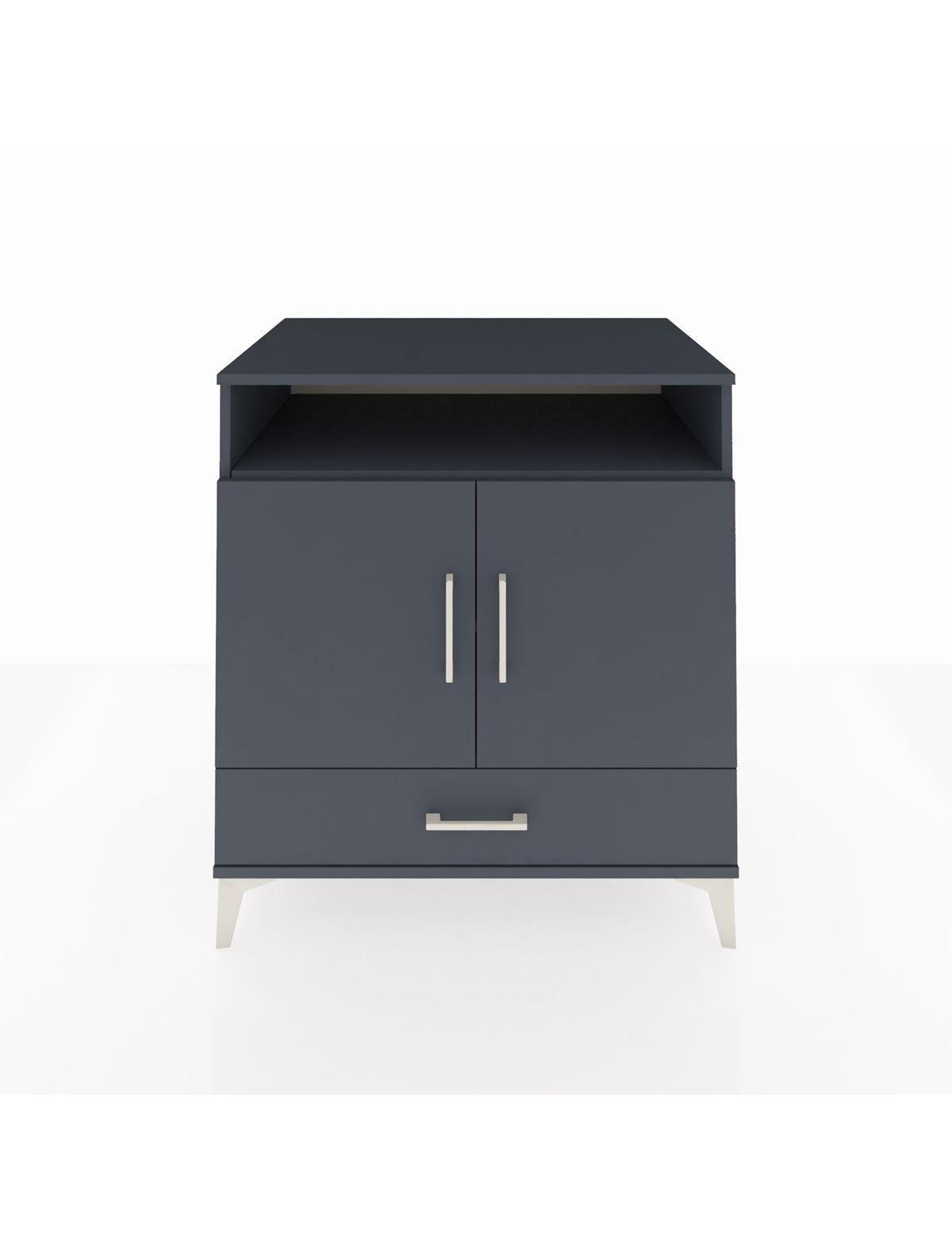 Kronos Şifonyer 3 Raflı Tek Çekmeceli 2 Kapaklı 88x59x96 Antrasit-Antrasit