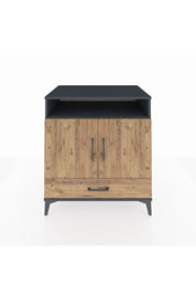 Kronos Şifonyer 3 Raflı Tek Çekmeceli 2 Kapaklı 88x59x96 Antrasit-Çam