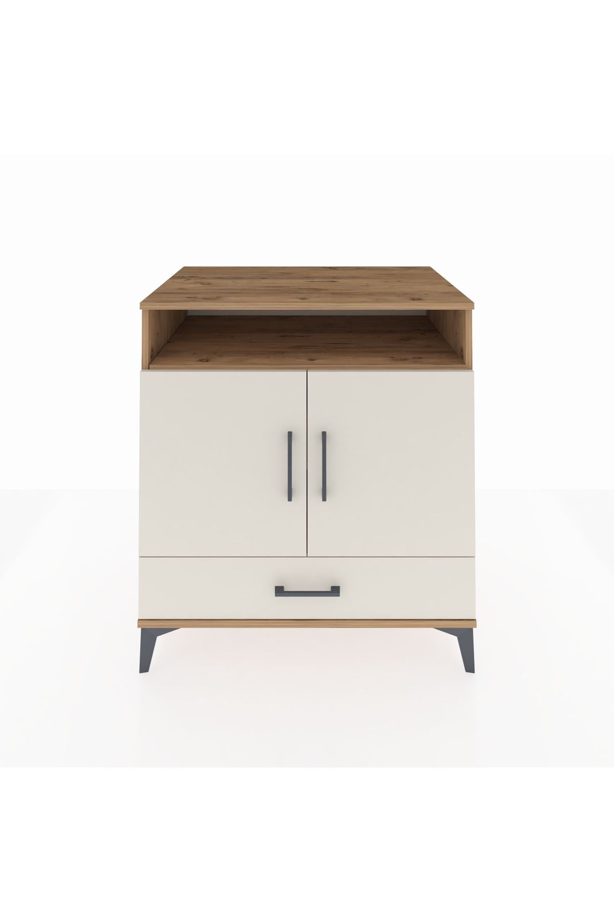 Kronos Şifonyer 3 Raflı Tek Çekmeceli 2 Kapaklı 88x59x96 Çam-Aytaşı