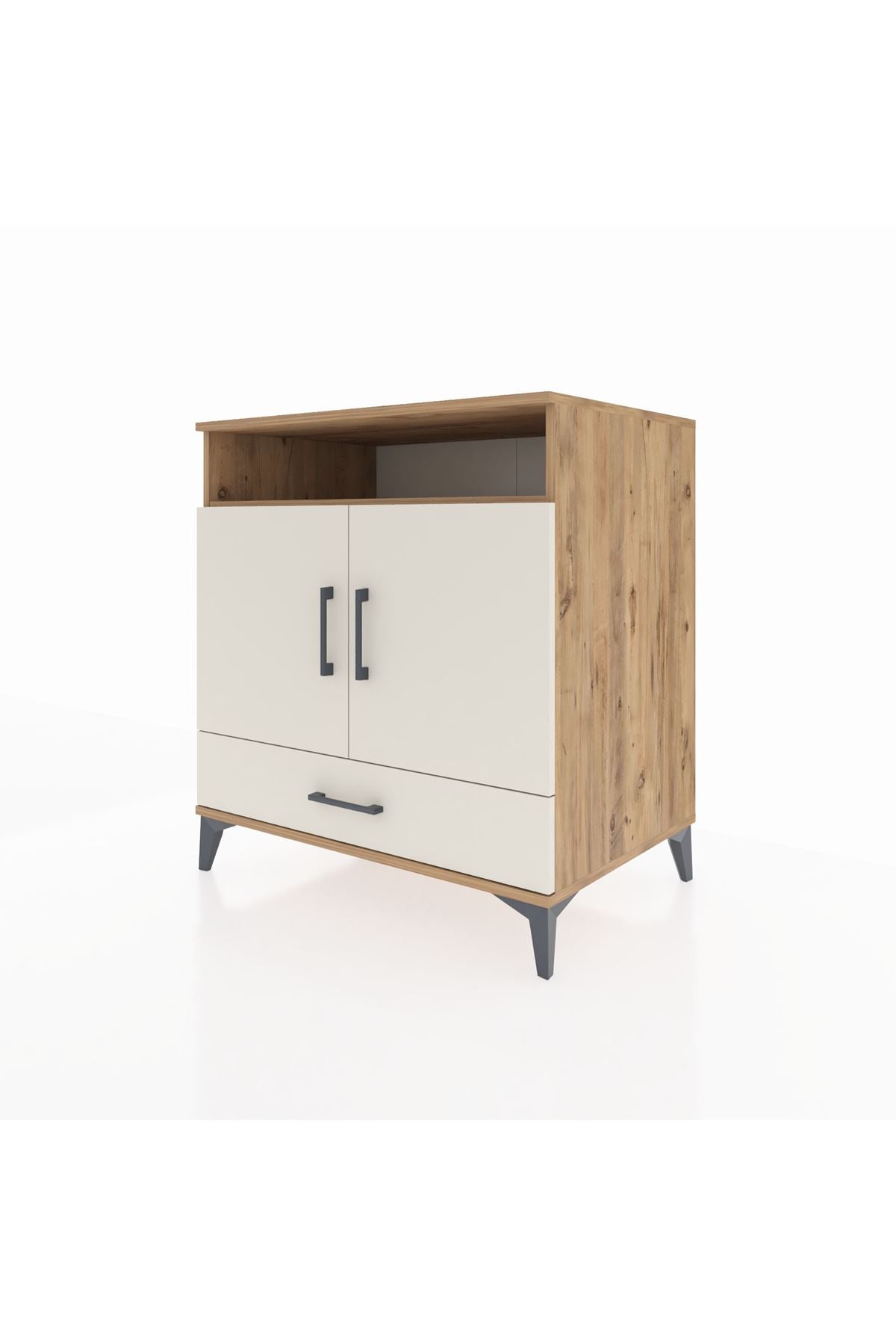 Kronos Şifonyer 3 Raflı Tek Çekmeceli 2 Kapaklı 88x59x96 Çam-Aytaşı