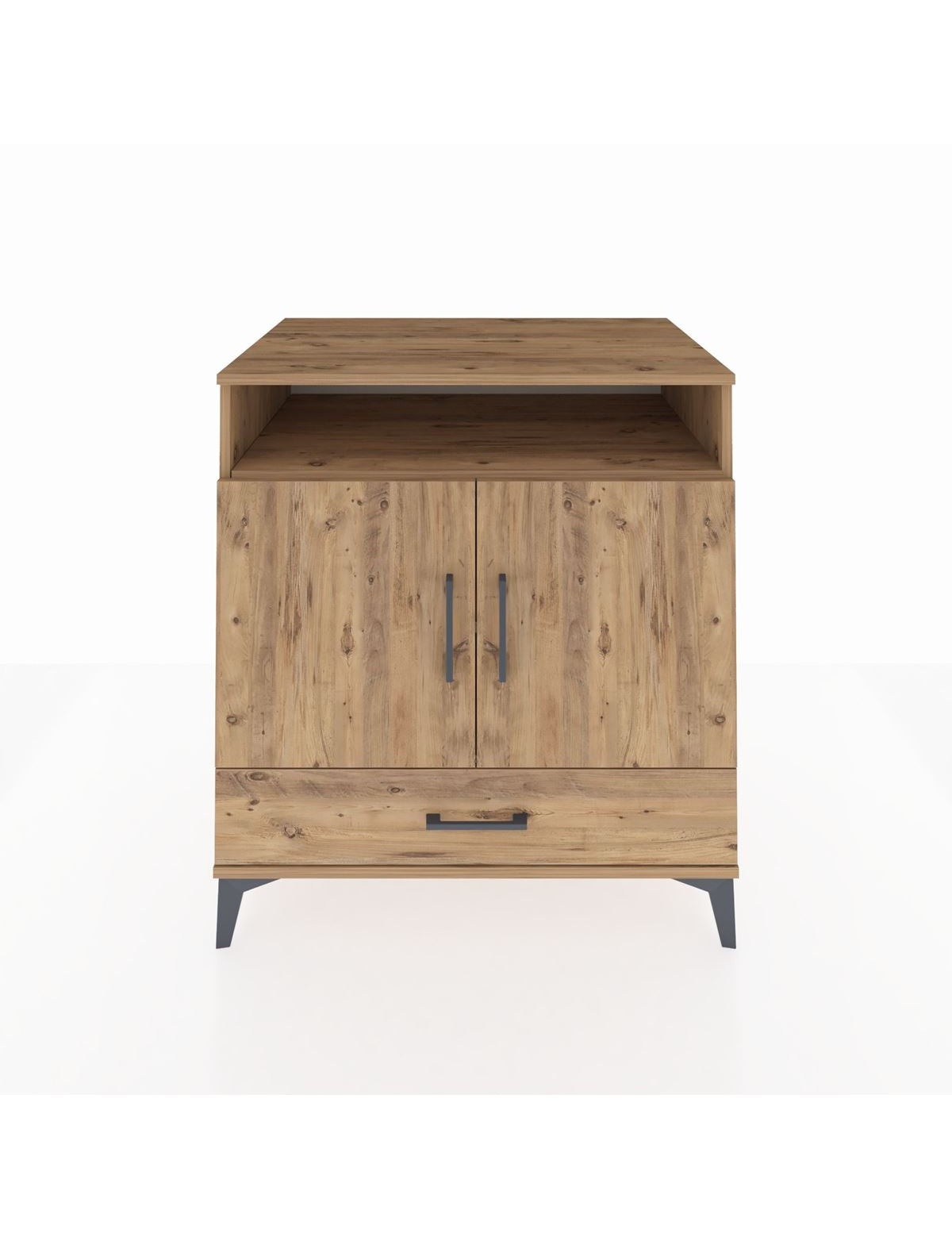 Kronos Şifonyer 3 Raflı Tek Çekmeceli 2 Kapaklı 88x59x96 Çam-Çam