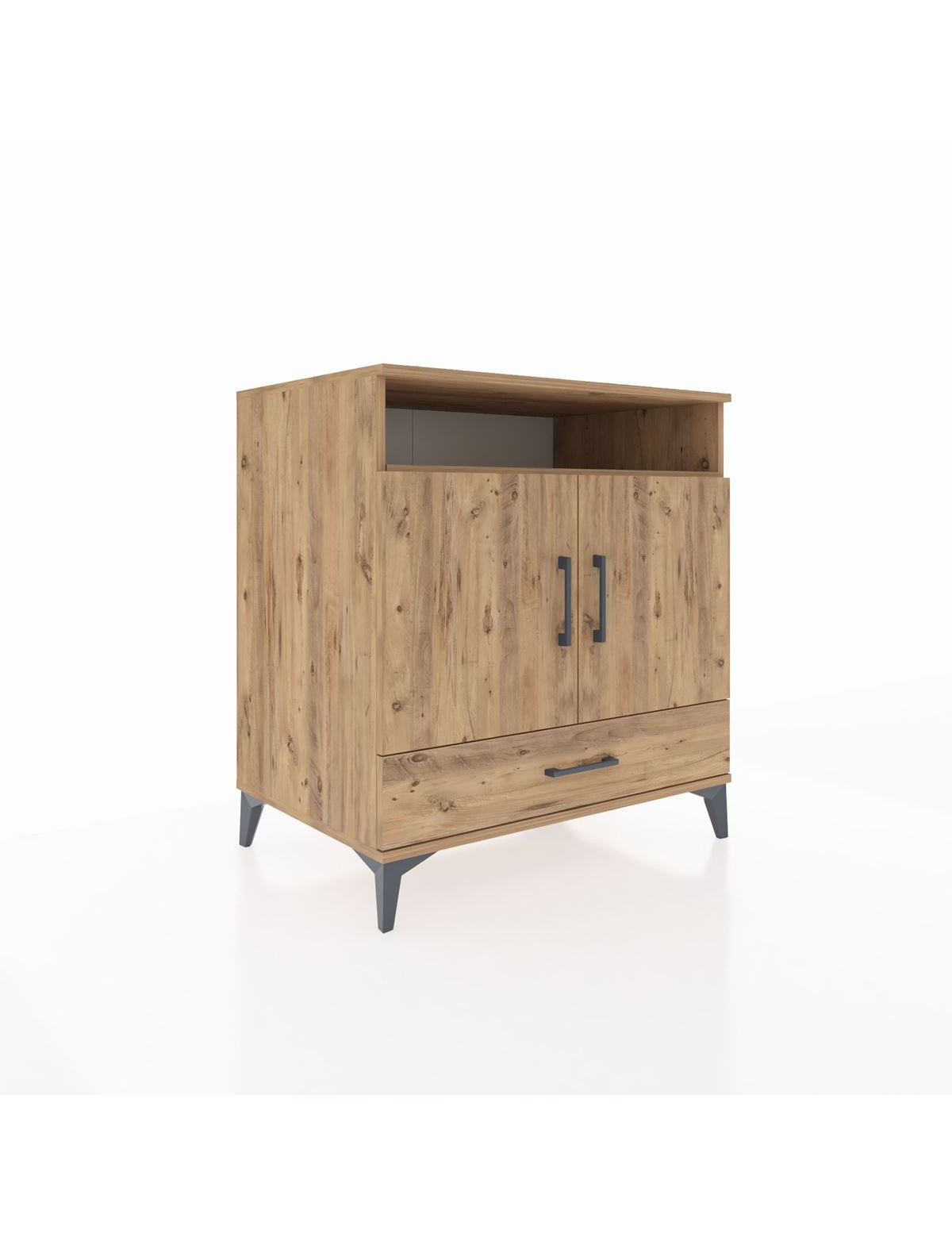 Kronos Şifonyer 3 Raflı Tek Çekmeceli 2 Kapaklı 88x59x96 Çam-Çam