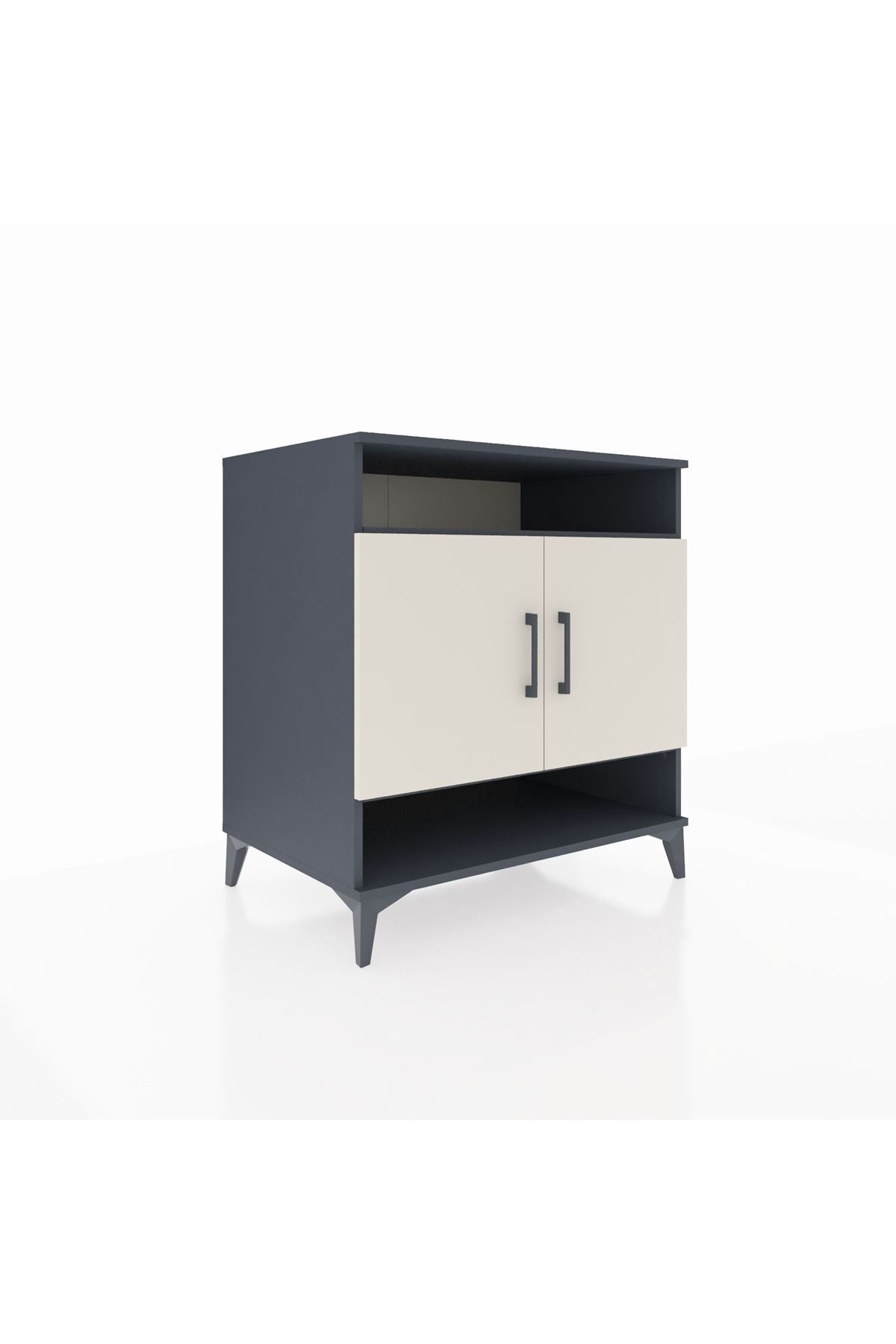 Kronos Şifonyer 3 Raflı 2 Kapaklı 88x59x96 Antrasit-Aytaşı