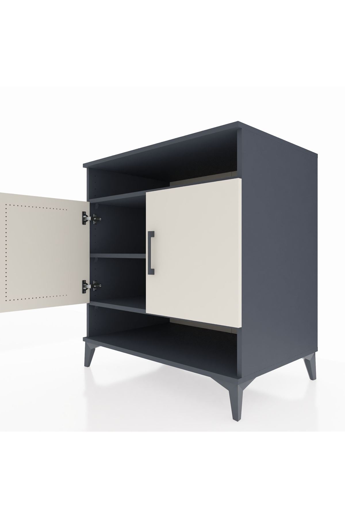 Kronos Şifonyer 3 Raflı 2 Kapaklı 88x59x96 Antrasit-Aytaşı