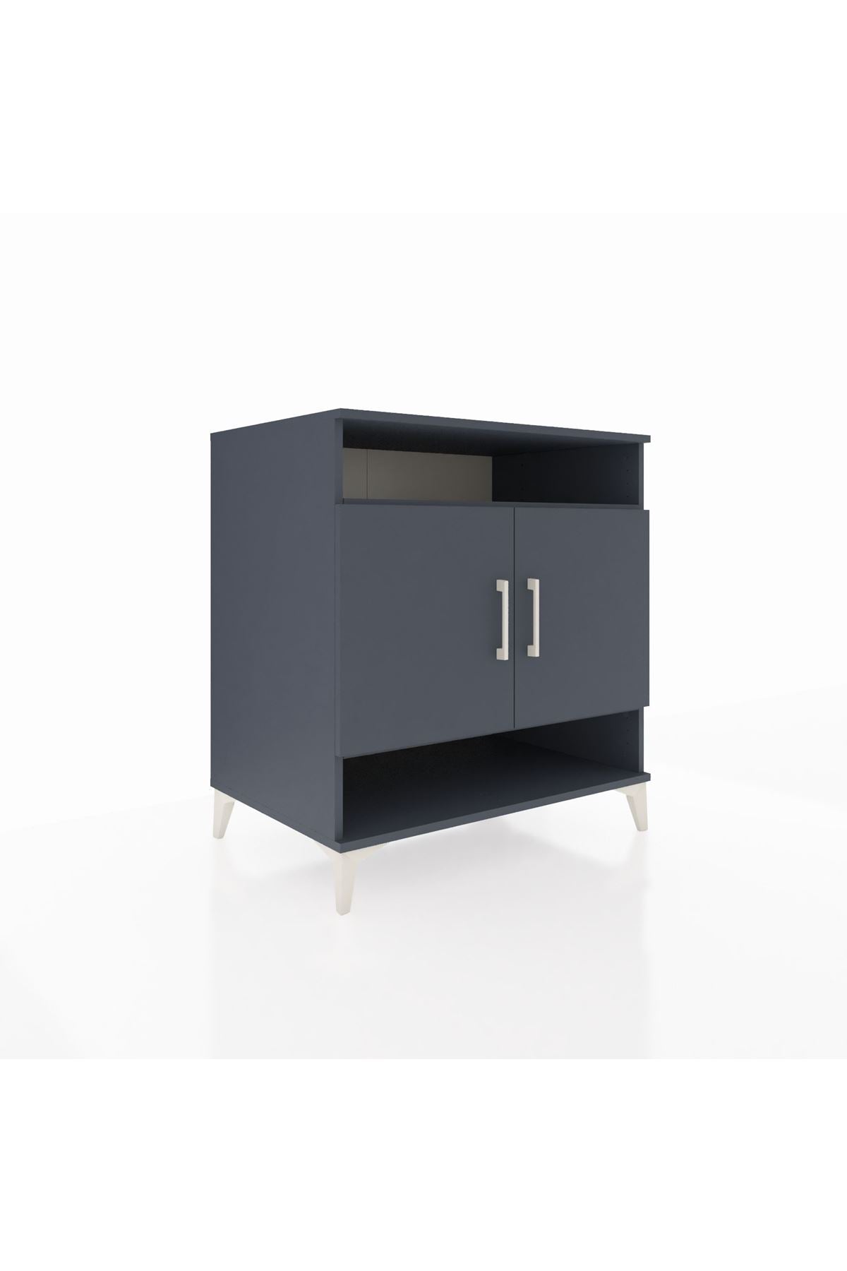 Kronos Şifonyer 3 Raflı 2 Kapaklı 88x59x96 Antrasit-Antrasit