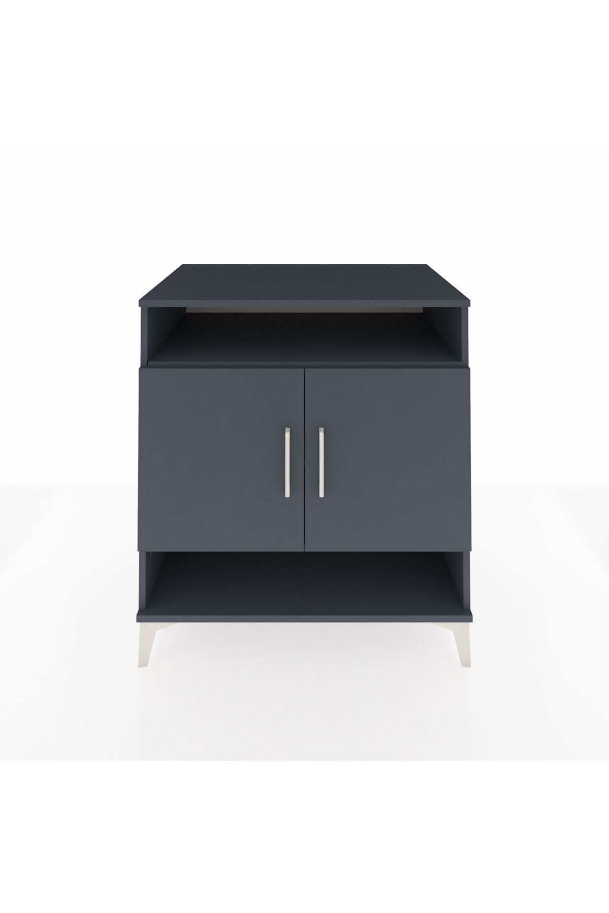 Kronos Şifonyer 3 Raflı 2 Kapaklı 88x59x96 Antrasit-Antrasit