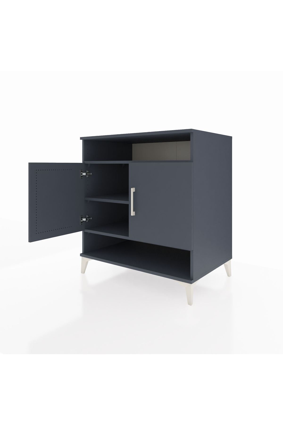 Kronos Şifonyer 3 Raflı 2 Kapaklı 88x59x96 Antrasit-Antrasit