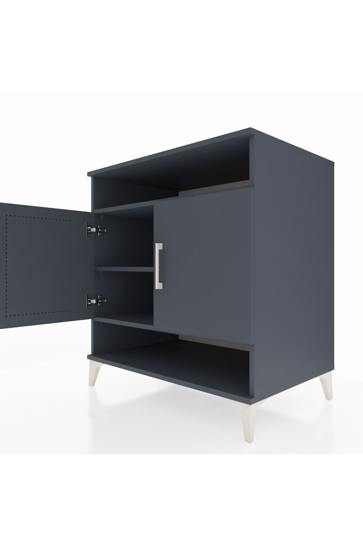 Kronos Şifonyer 3 Raflı 2 Kapaklı 88x59x96 Antrasit-Antrasit