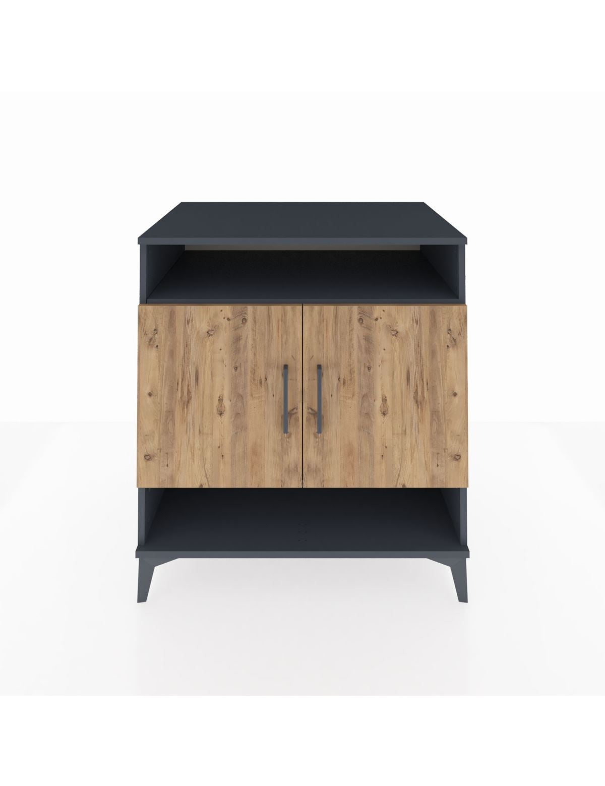 Kronos Şifonyer 3 Raflı 2 Kapaklı 88x59x96 Antrasit-Çam