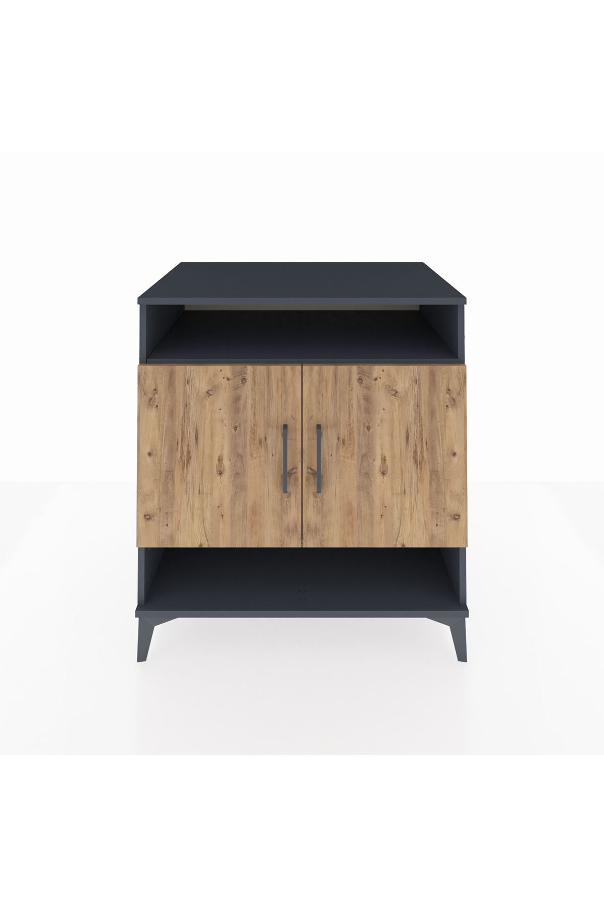 Kronos Şifonyer 3 Raflı 2 Kapaklı 88x59x96 Antrasit-Çam