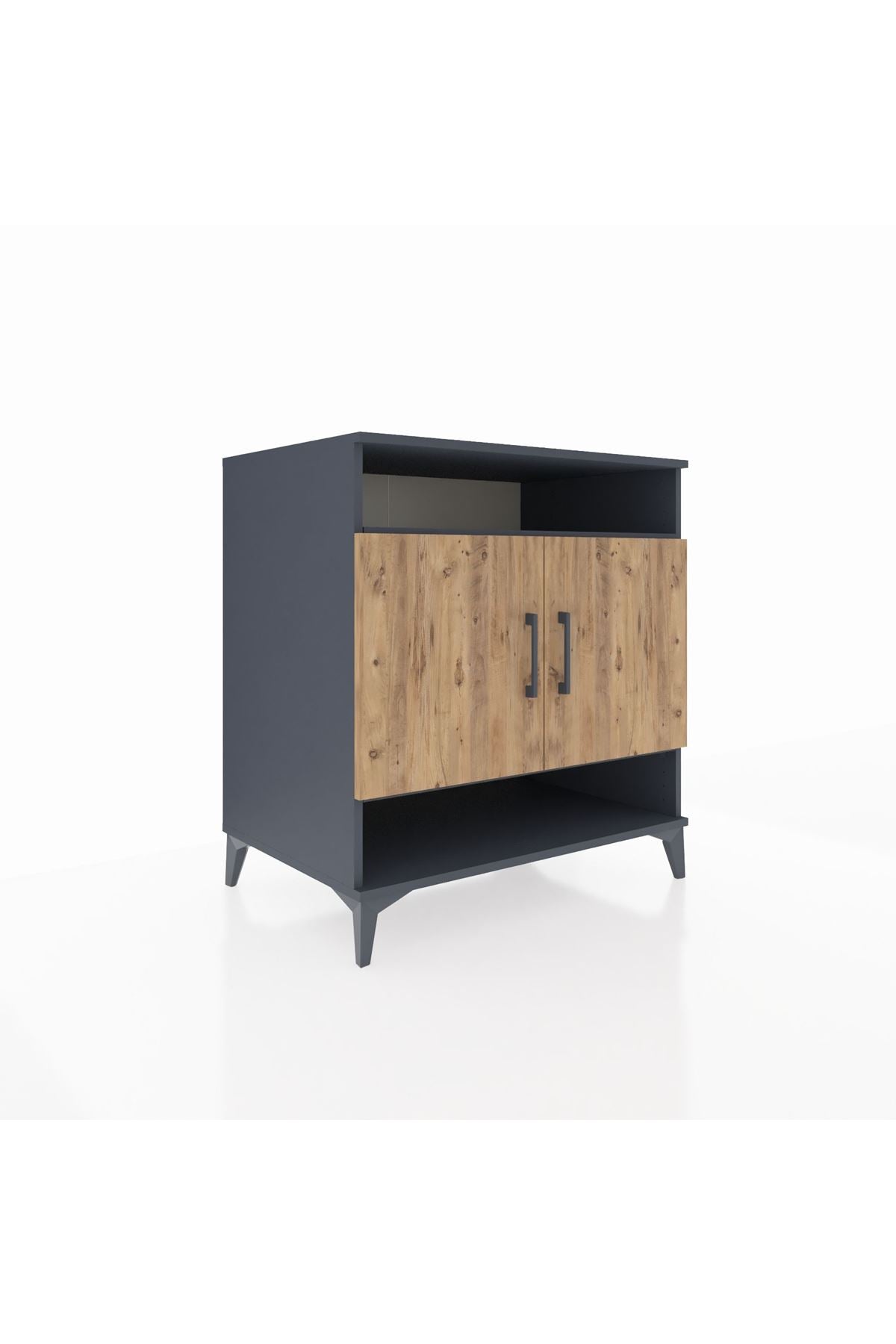 Kronos Şifonyer 3 Raflı 2 Kapaklı 88x59x96 Antrasit-Çam