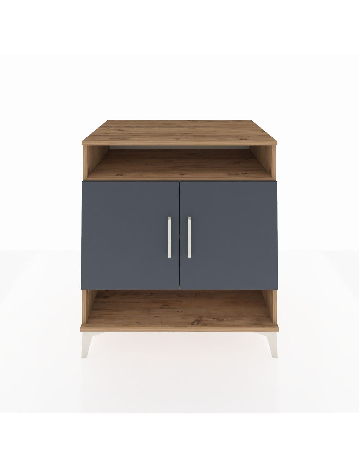 Kronos Şifonyer 3 Raflı 2 Kapaklı 88x59x96 Çam-Antrasit