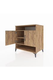 Kronos Şifonyer 3 Raflı 2 Kapaklı 88x59x96 Çam-Çam