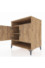 Kronos Şifonyer 3 Raflı 2 Kapaklı 88x59x96 Çam-Çam