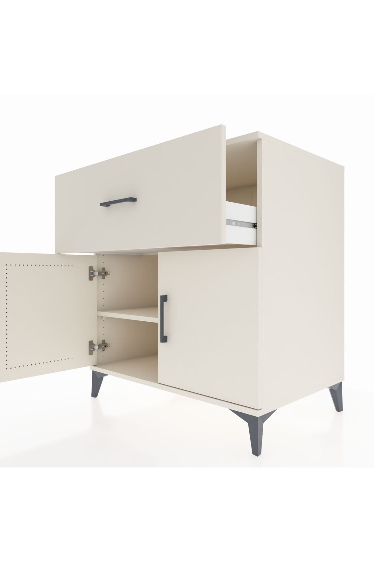 Kronos Şifonyer Tek Raflı Tek Çekmeceli 2 Kapaklı 88x59x96 Aytaşı-Aytaşı