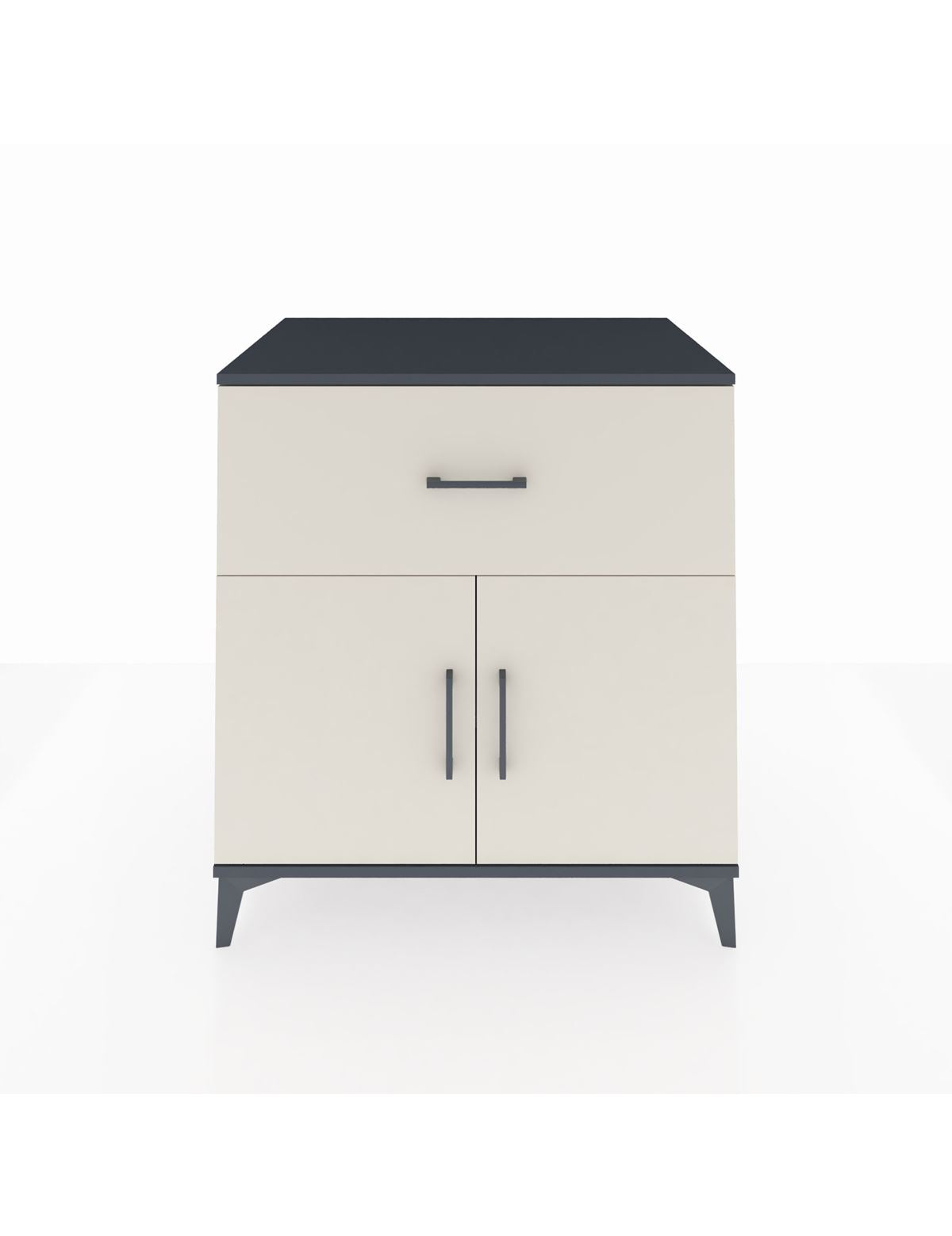 Kronos Şifonyer Tek Raflı Tek Çekmeceli 2 Kapaklı 88x59x96 Antrasit-Aytaşı