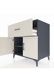 Kronos Şifonyer Tek Raflı Tek Çekmeceli 2 Kapaklı 88x59x96 Antrasit-Aytaşı