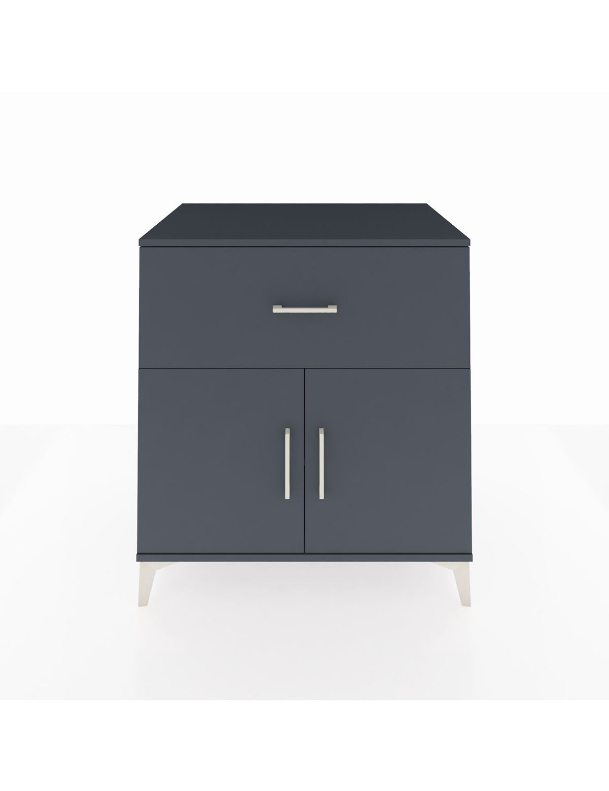 Kronos Şifonyer Tek Raflı Tek Çekmeceli 2 Kapaklı 88x59x96 Antrasit-Antrasit