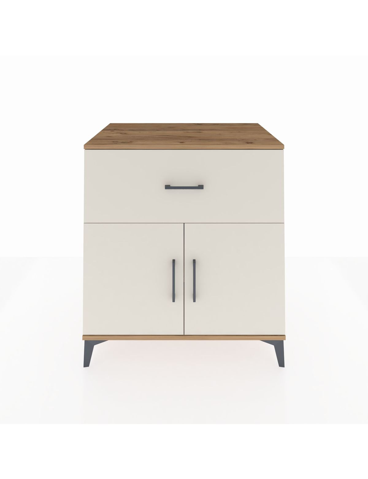 Kronos Şifonyer Tek Raflı Tek Çekmeceli 2 Kapaklı 88x59x96 Çam-Aytaşı