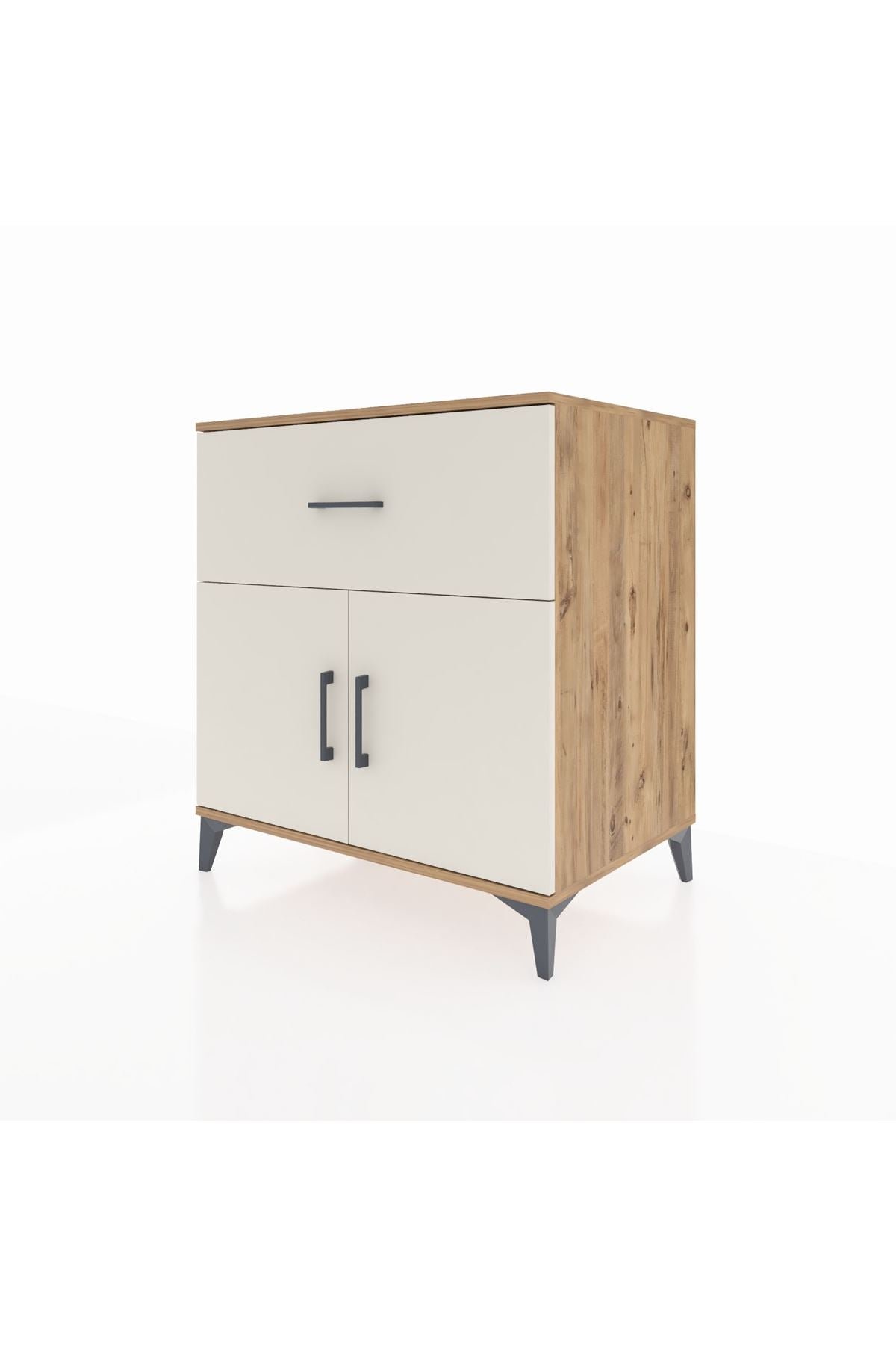 Kronos Şifonyer Tek Raflı Tek Çekmeceli 2 Kapaklı 88x59x96 Çam-Aytaşı