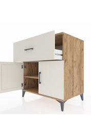 Kronos Şifonyer Tek Raflı Tek Çekmeceli 2 Kapaklı 88x59x96 Çam-Aytaşı