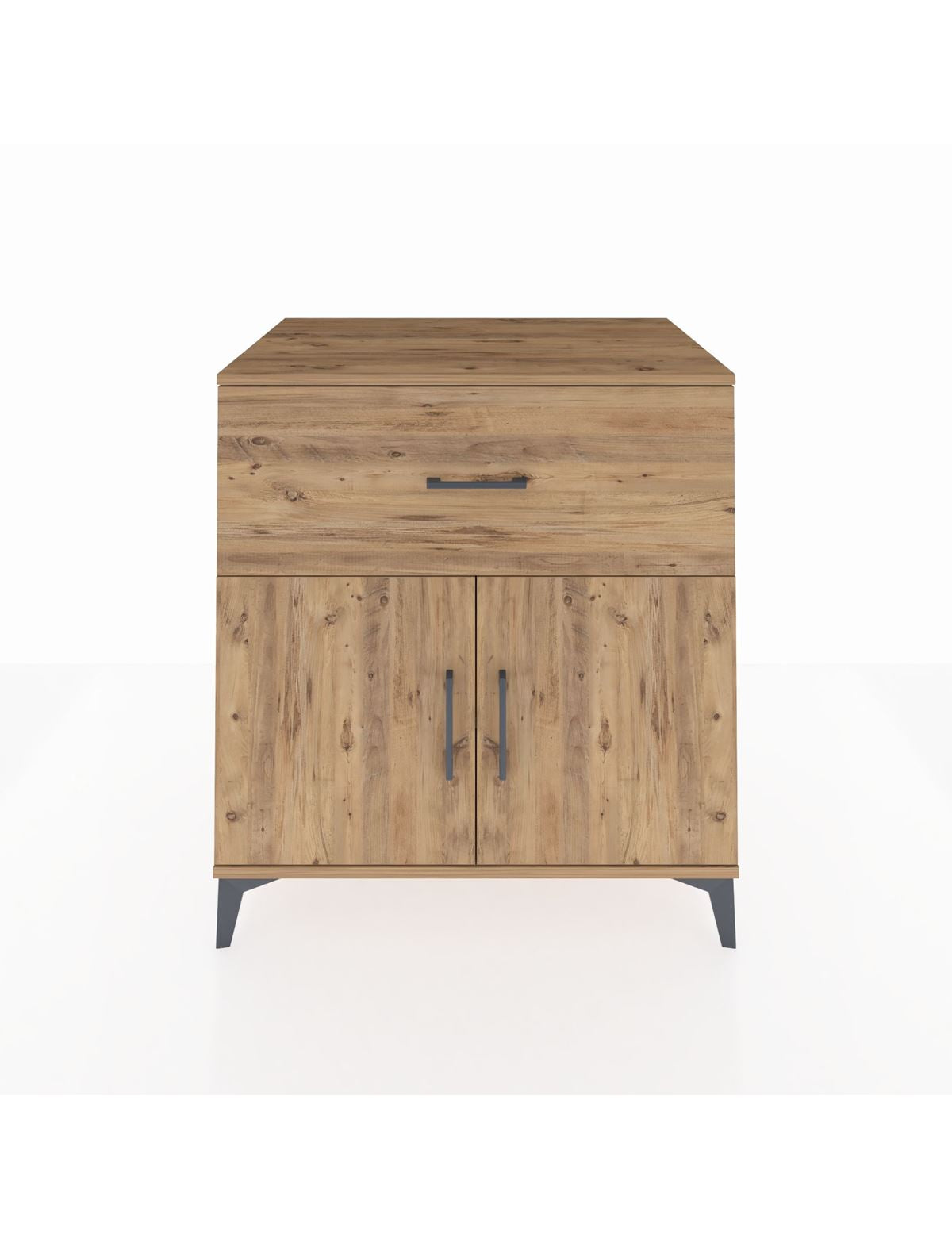 Kronos Şifonyer Tek Raflı Tek Çekmeceli 2 Kapaklı 88x59x96 Çam-Çam