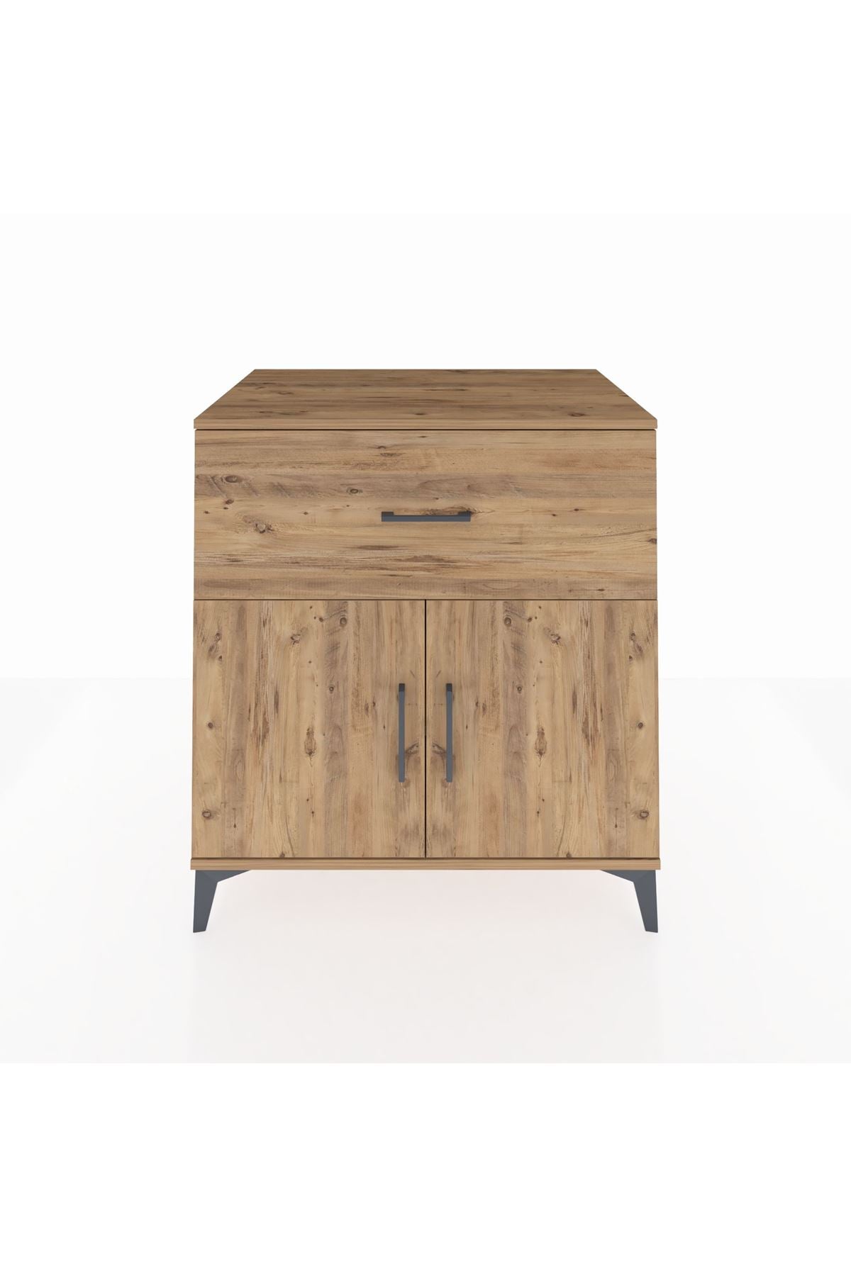 Kronos Şifonyer Tek Raflı Tek Çekmeceli 2 Kapaklı 88x59x96 Çam-Çam