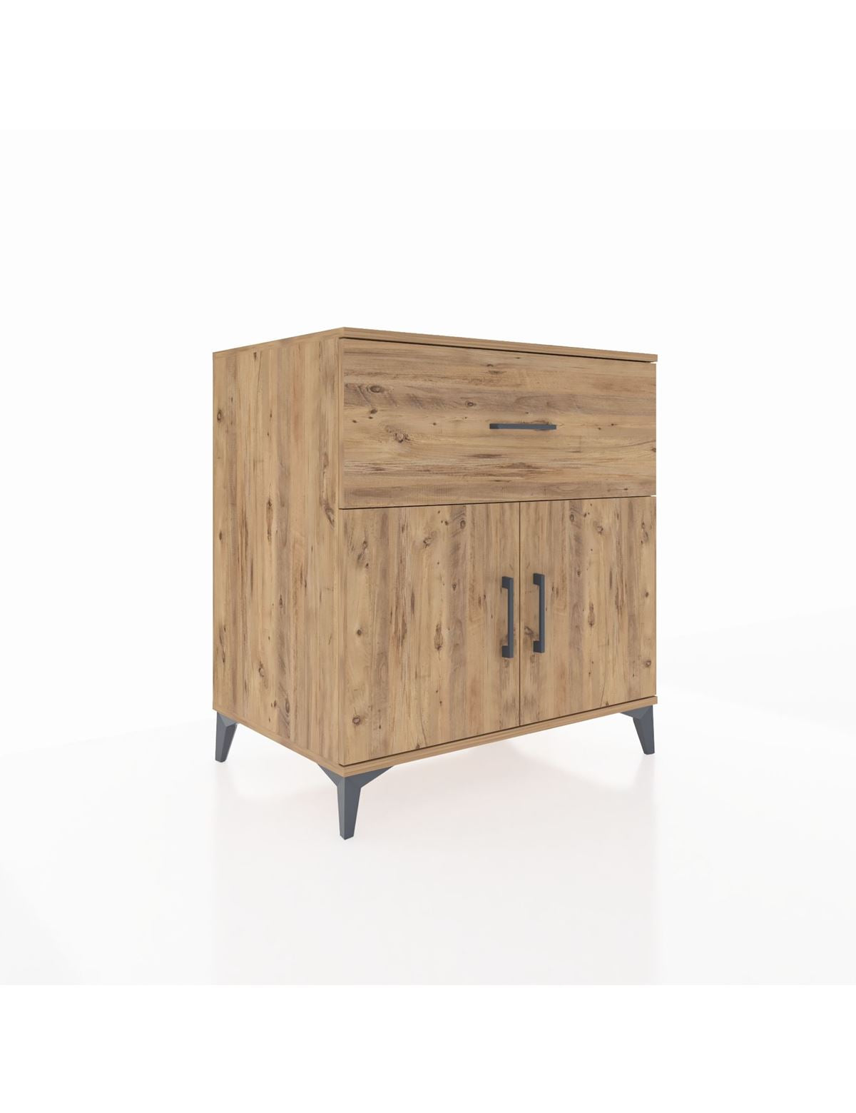 Kronos Şifonyer Tek Raflı Tek Çekmeceli 2 Kapaklı 88x59x96 Çam-Çam