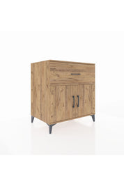 Kronos Şifonyer Tek Raflı Tek Çekmeceli 2 Kapaklı 88x59x96 Çam-Çam