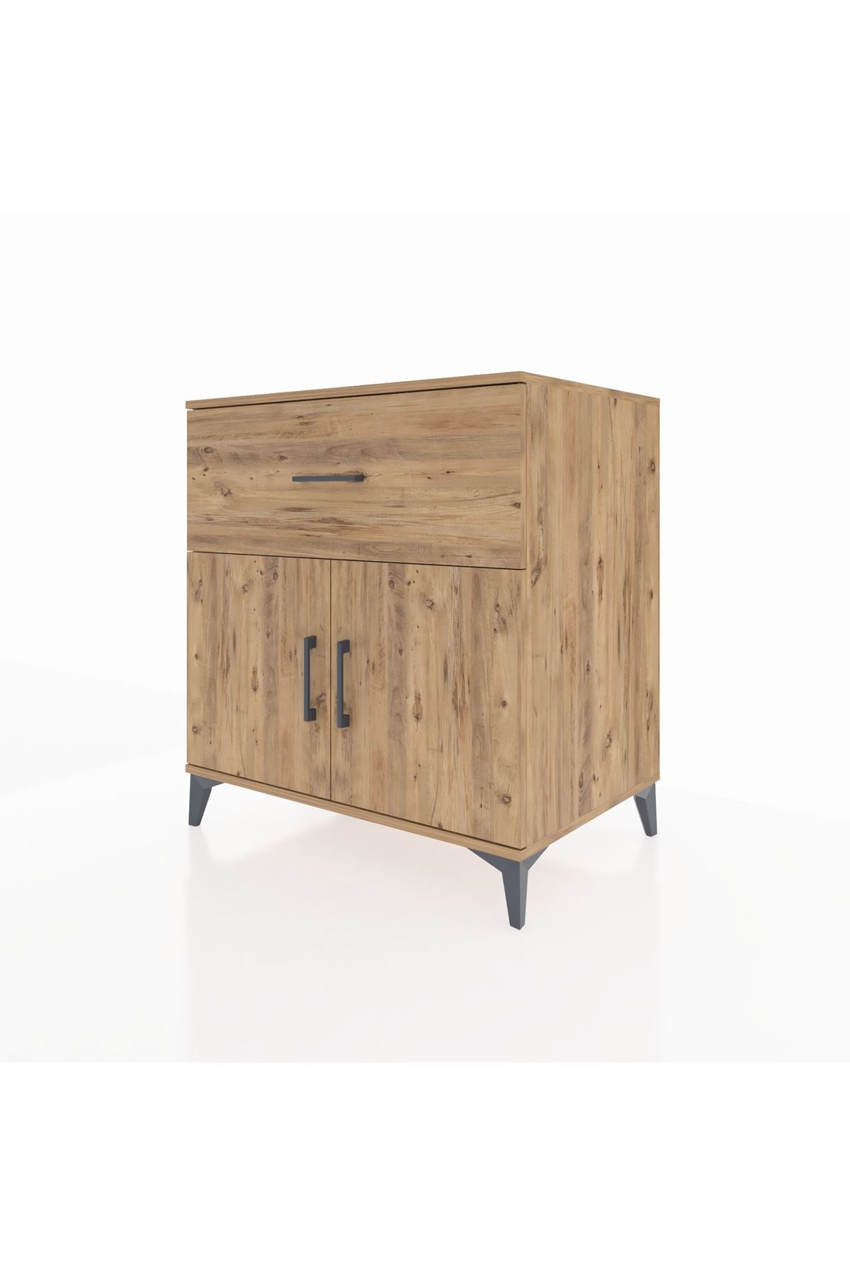 Kronos Şifonyer Tek Raflı Tek Çekmeceli 2 Kapaklı 88x59x96 Çam-Çam