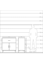 Kronos Şifonyer Tek Raflı Tek Çekmeceli 2 Kapaklı 88x59x96 Çam-Çam