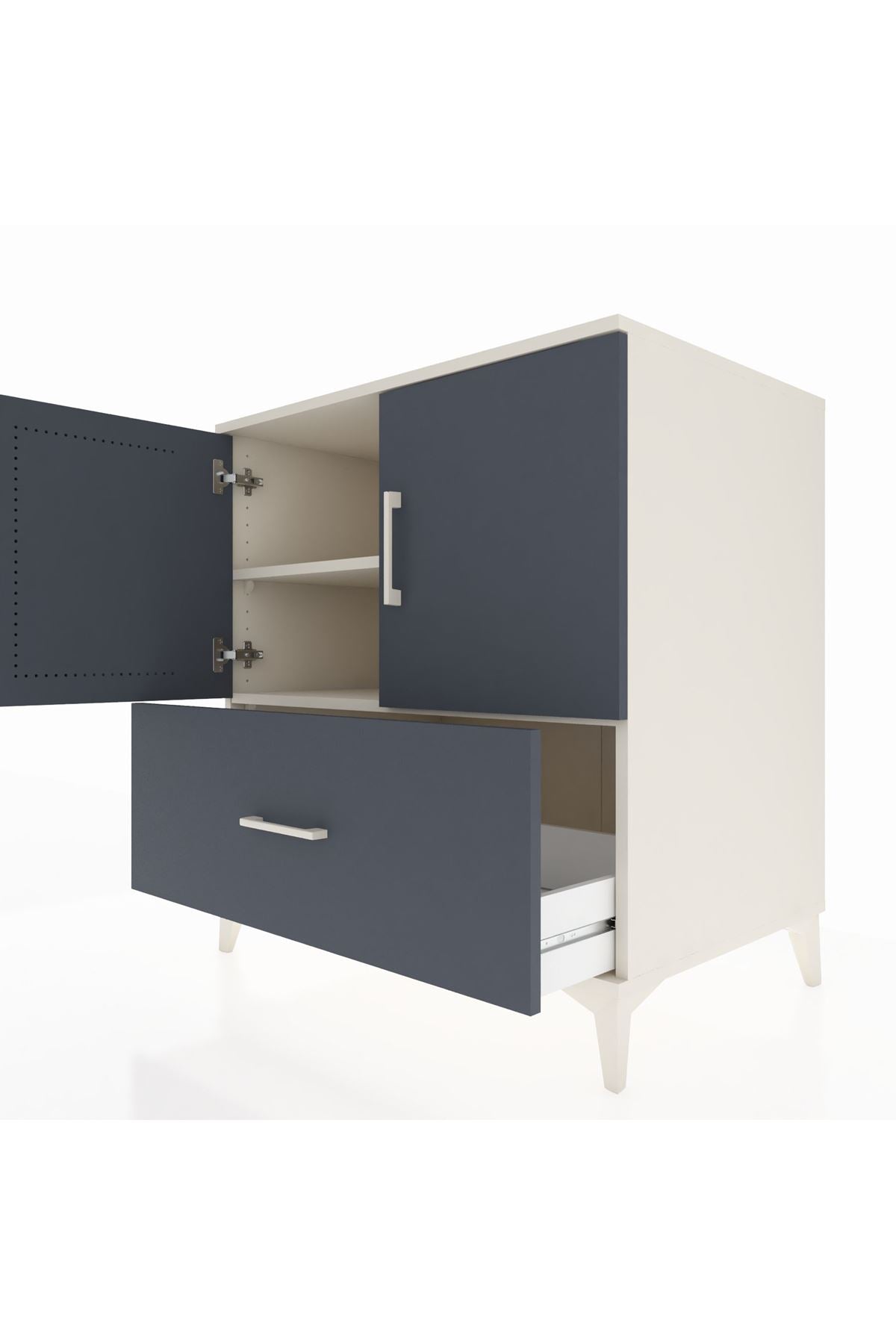 Kronos Şifonyer 2 Raflı Tek Çekmeceli 2 Kapaklı 88x59x96 Aytaşı-Antrasit