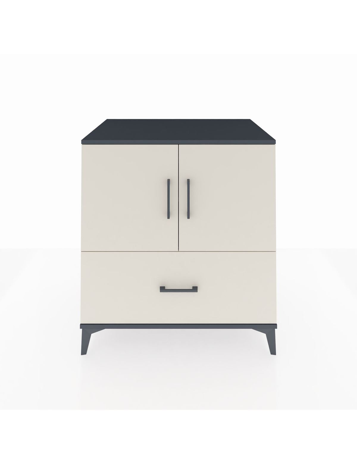 Kronos Şifonyer 2 Raflı Tek Çekmeceli 2 Kapaklı 88x59x96 Antrasit-Aytaşı