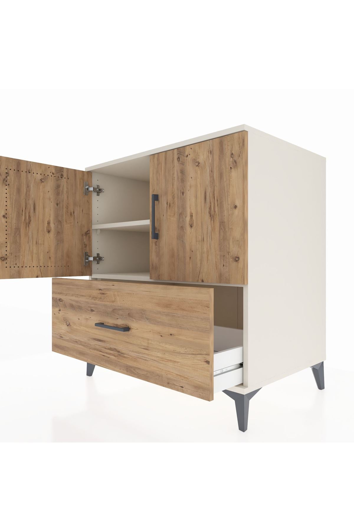 Kronos Şifonyer 2 Raflı Tek Çekmeceli 2 Kapaklı 88x59x96 Aytaşı-Çam