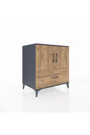 Kronos Şifonyer 2 Raflı Tek Çekmeceli 2 Kapaklı 88x59x96 Antrasit-Çam