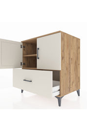 Kronos Şifonyer 2 Raflı Tek Çekmeceli 2 Kapaklı 88x59x96 Çam-Aytaşı