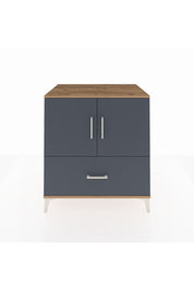 Kronos Şifonyer 2 Raflı Tek Çekmeceli 2 Kapaklı 88x59x96 Çam-Antrasit