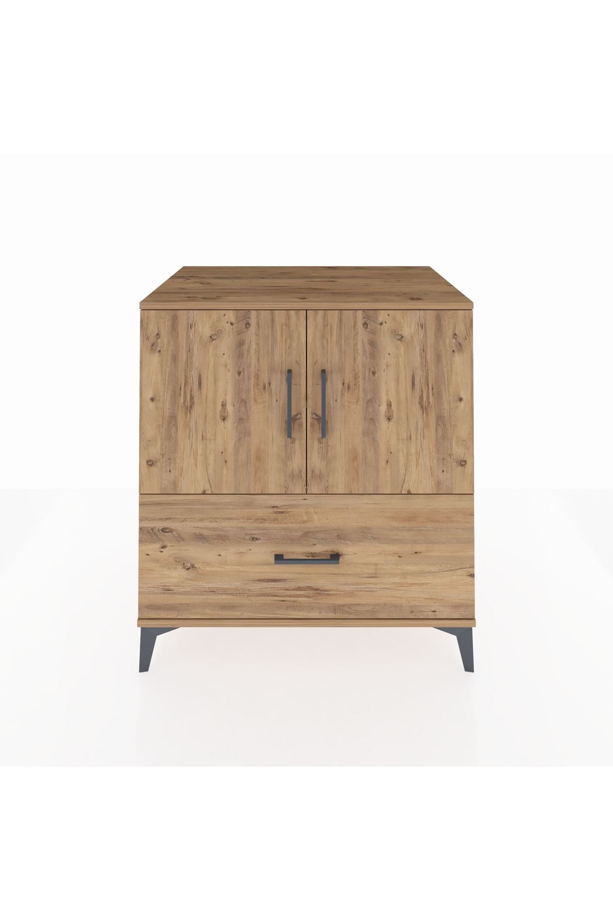 Kronos Şifonyer 2 Raflı Tek Çekmeceli 2 Kapaklı 88x59x96 Çam-Çam