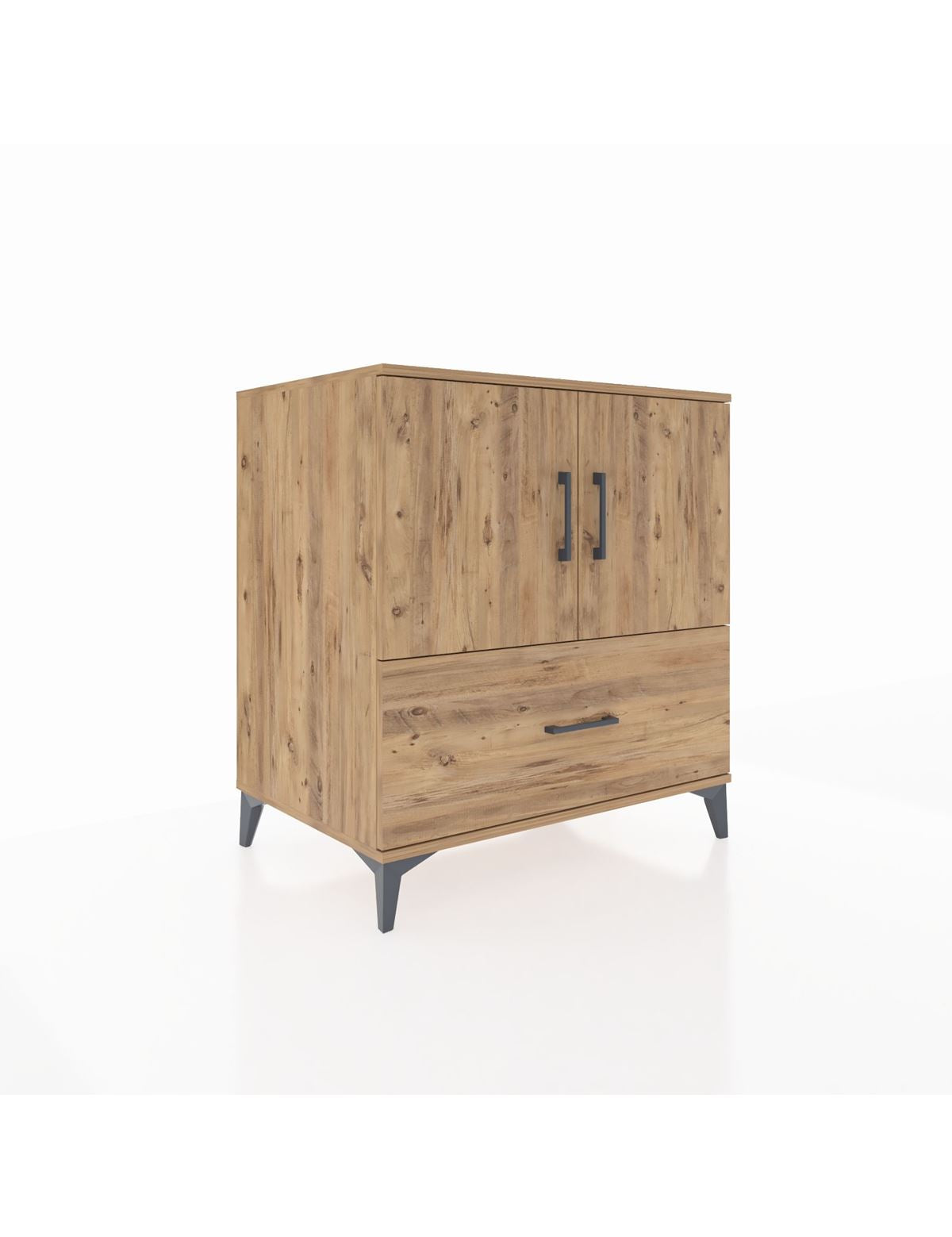 Kronos Şifonyer 2 Raflı Tek Çekmeceli 2 Kapaklı 88x59x96 Çam-Çam