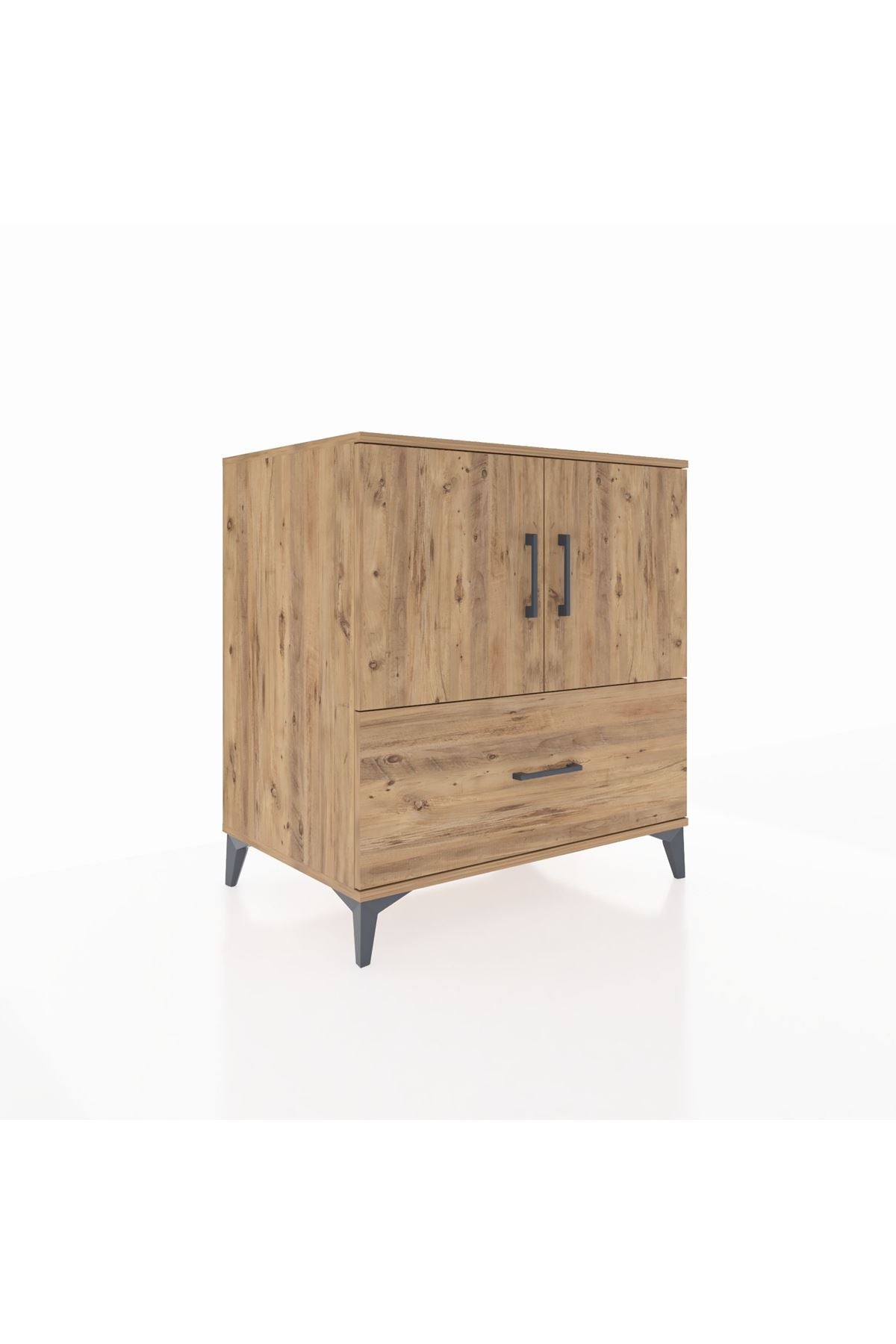 Kronos Şifonyer 2 Raflı Tek Çekmeceli 2 Kapaklı 88x59x96 Çam-Çam