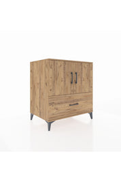 Kronos Şifonyer 2 Raflı Tek Çekmeceli 2 Kapaklı 88x59x96 Çam-Çam