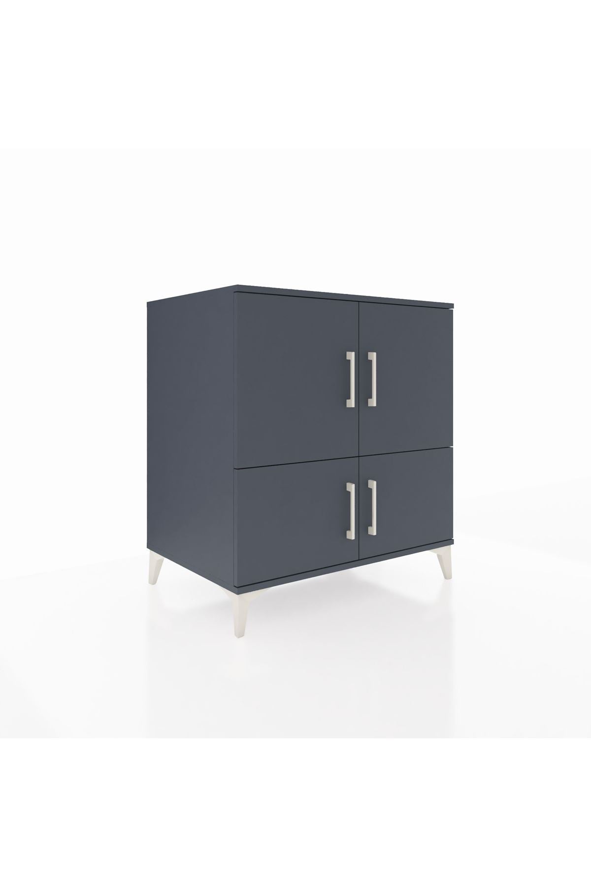 Kronos Şifonyer 3 Raflı 4 Kapaklı 88x59x96 Antrasit-Antrasit