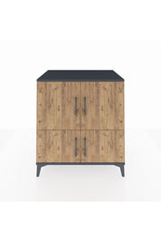 Kronos Şifonyer 3 Raflı 4 Kapaklı 88x59x96 Antrasit-Çam