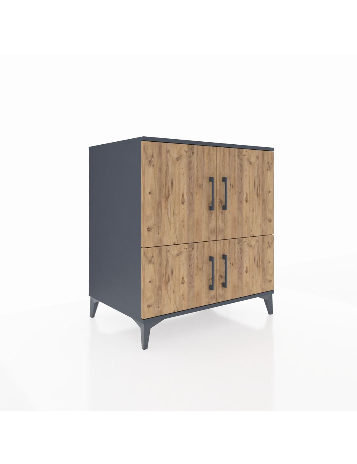 Kronos Şifonyer 3 Raflı 4 Kapaklı 88x59x96 Antrasit-Çam