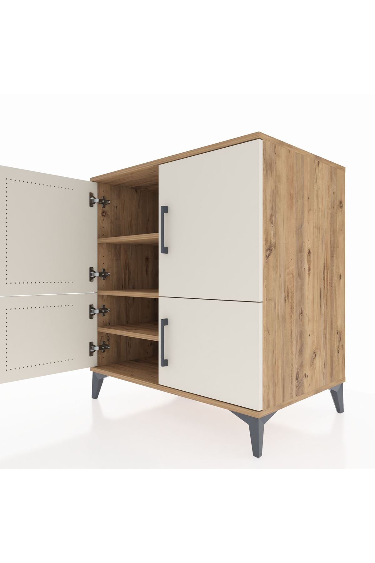 Kronos Şifonyer 3 Raflı 4 Kapaklı 88x59x96 Çam-Aytaşı