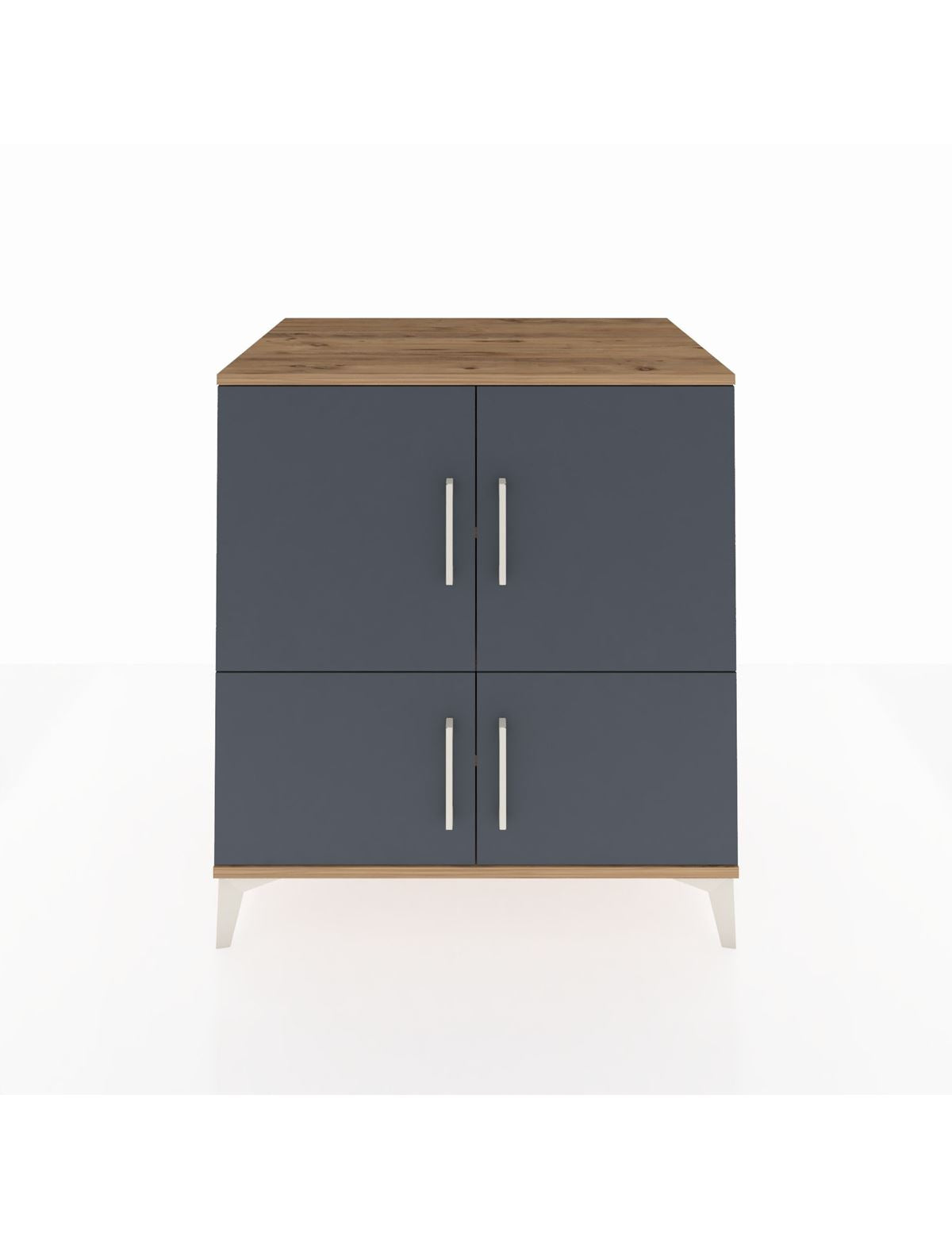 Kronos Şifonyer 3 Raflı 4 Kapaklı 88x59x96 Çam-Antrasit