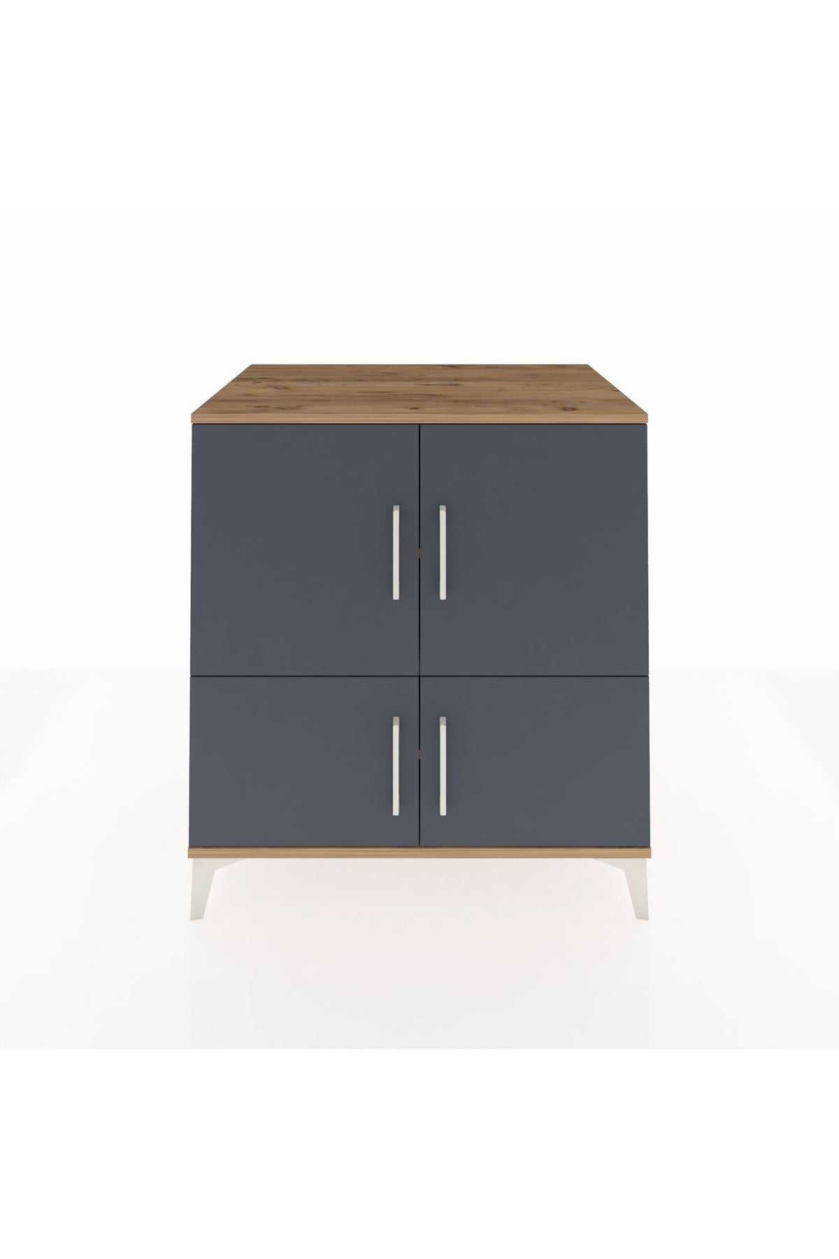 Kronos Şifonyer 3 Raflı 4 Kapaklı 88x59x96 Çam-Antrasit