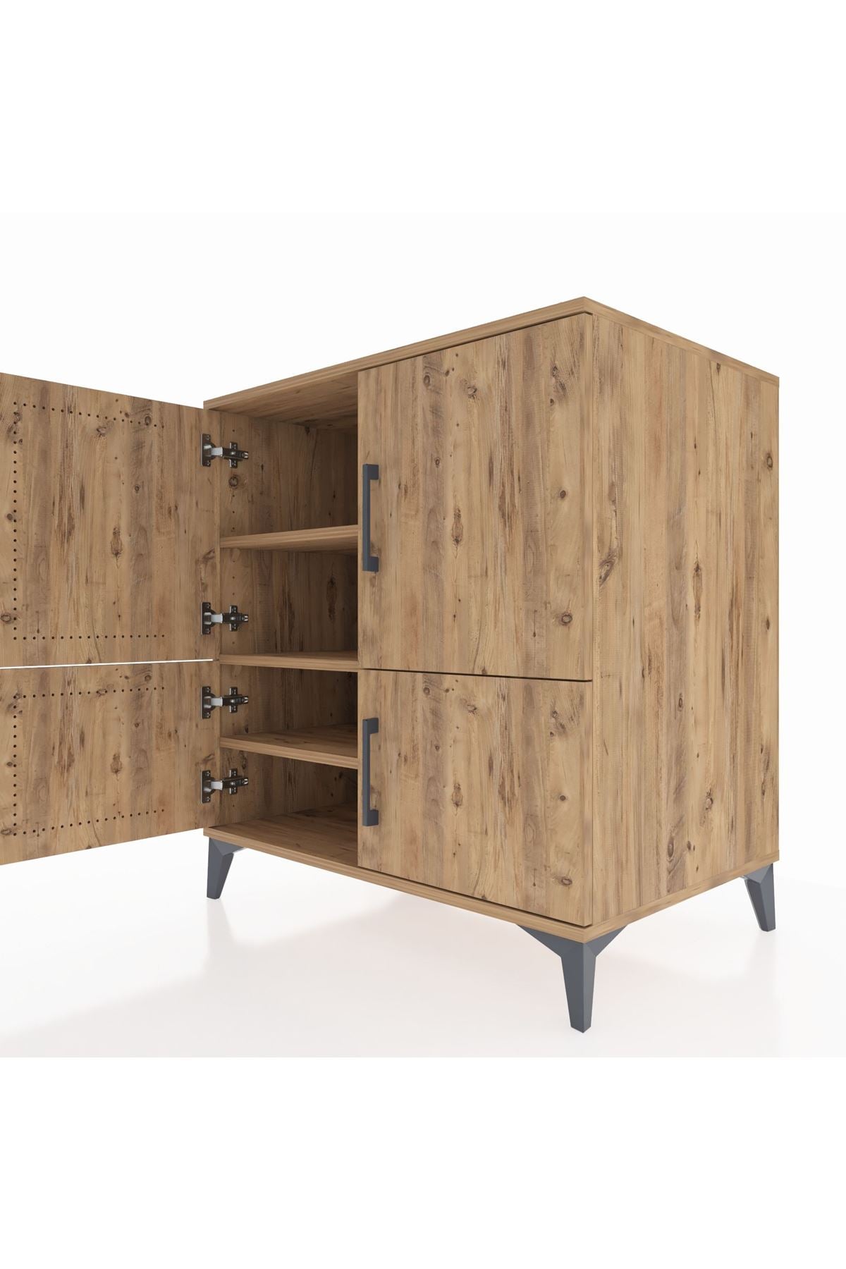 Kronos Şifonyer 3 Raflı 4 Kapaklı 88x59x96 Çam-Çam