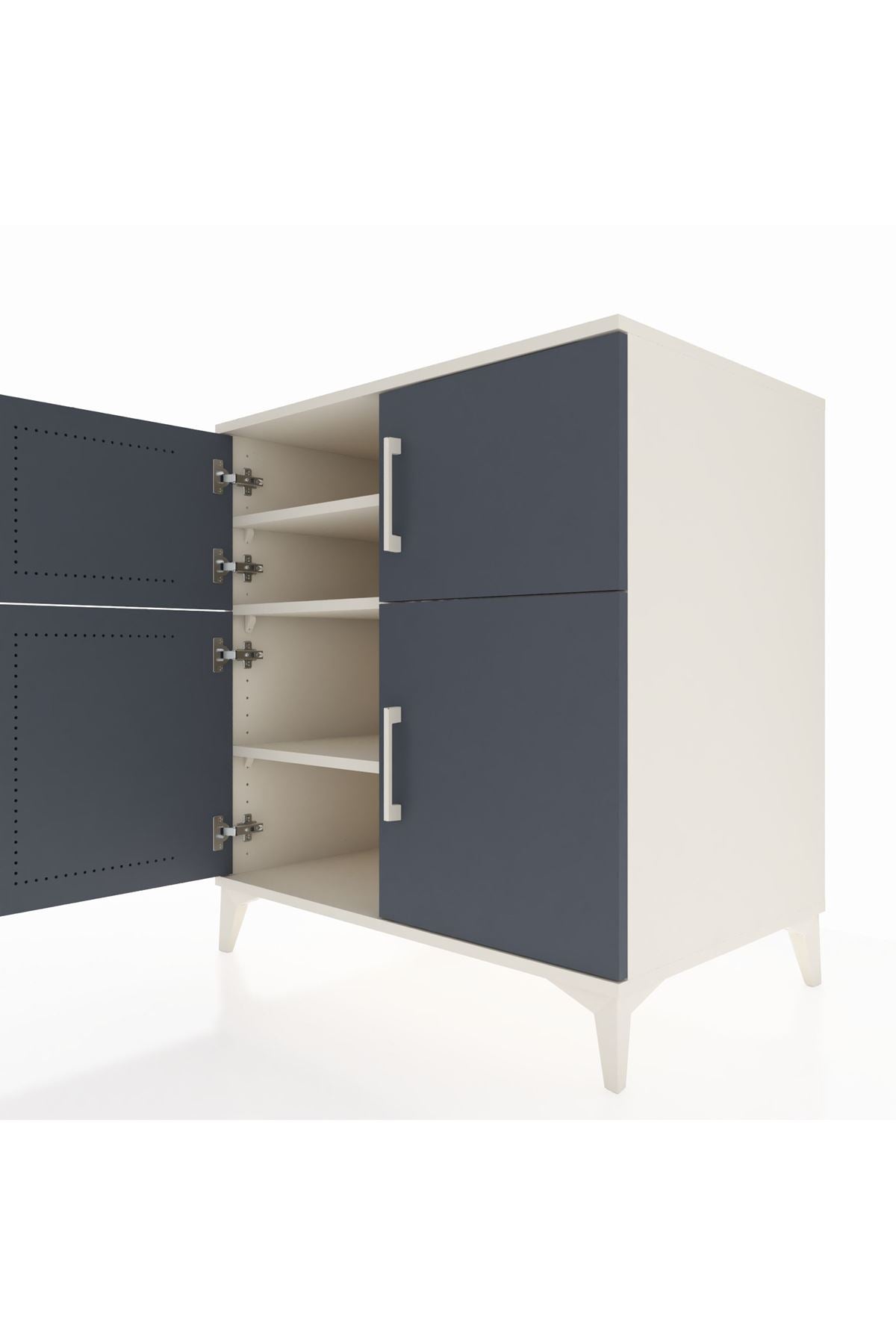 Kronos Şifonyer 3 Raflı 4 Kapaklı 88x59x96 Aytaşı-Antrasit